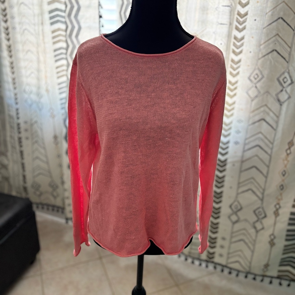 Eileen Fisher Coral Off-the-Shoulder Sweater